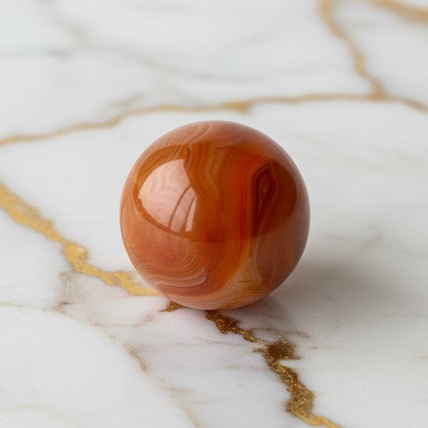 Mini Karneol Kugel – fördert Mut & Harmonie CrystalScents