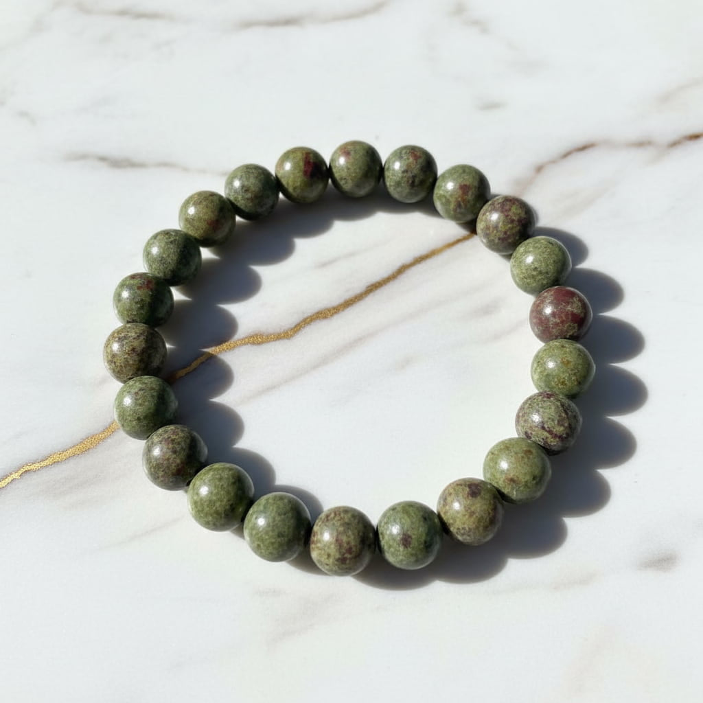 Drachenblut Jaspis Kugelarmband - Mut & Ausdauer CrystalScents