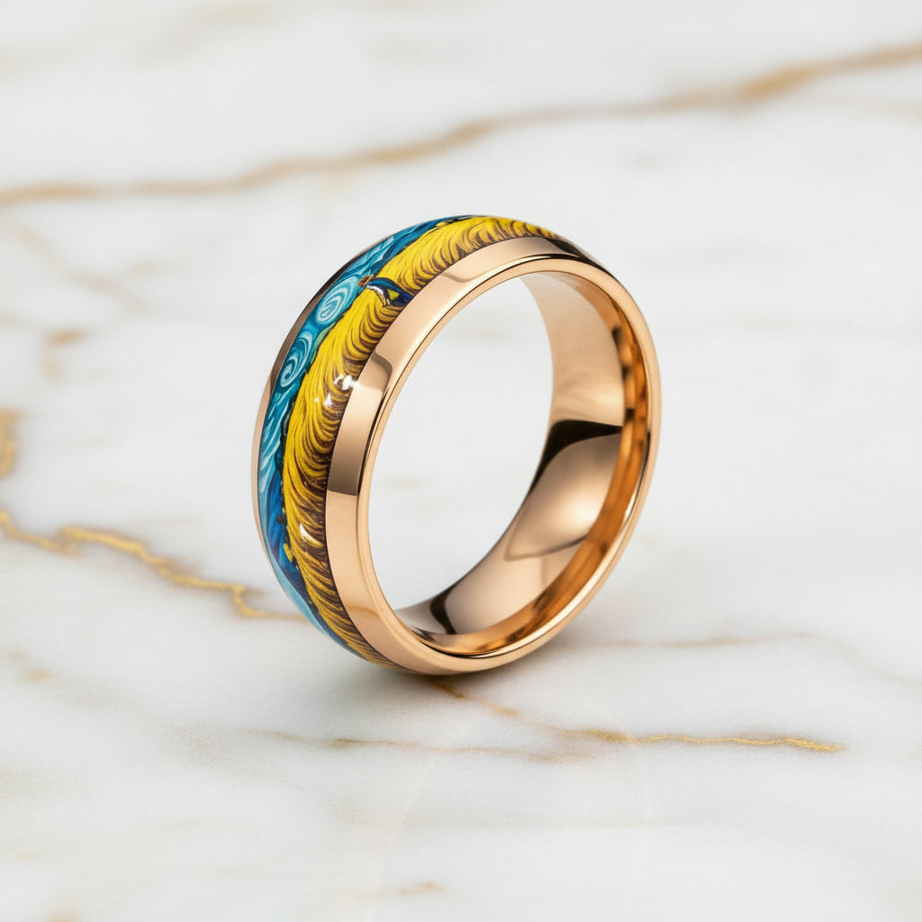 Ring mit Weizenfeld - Kunst für den Finger CrystalScents