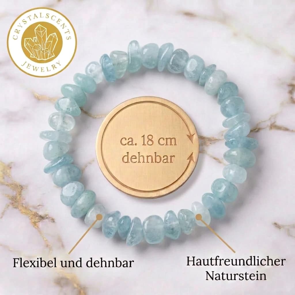 Aquamarin Splitterarmband – Klarheit & Stärke