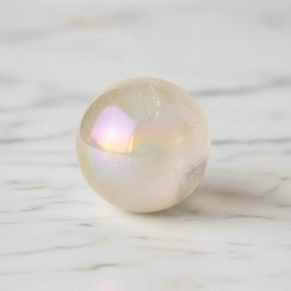Aura Bergkristall Kugel – Charmantes Schimmern