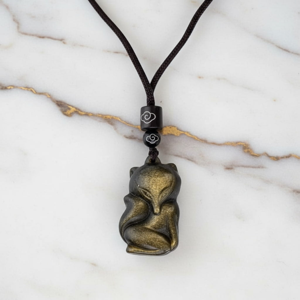 Gold Obsidian Anhänger - Schimmernder Begleiter CrystalScents