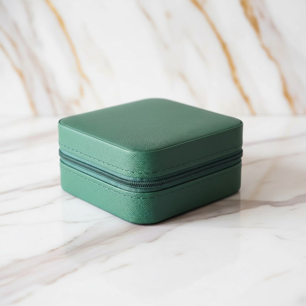 Schmuckbox Dunkelgrün – Praktische Aufbewahrung CrystalScents
