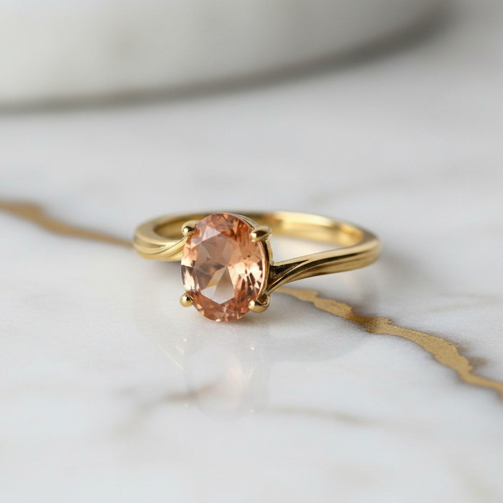 Ring mit orangefarbenem Stein – warme Akzente CrystalScents