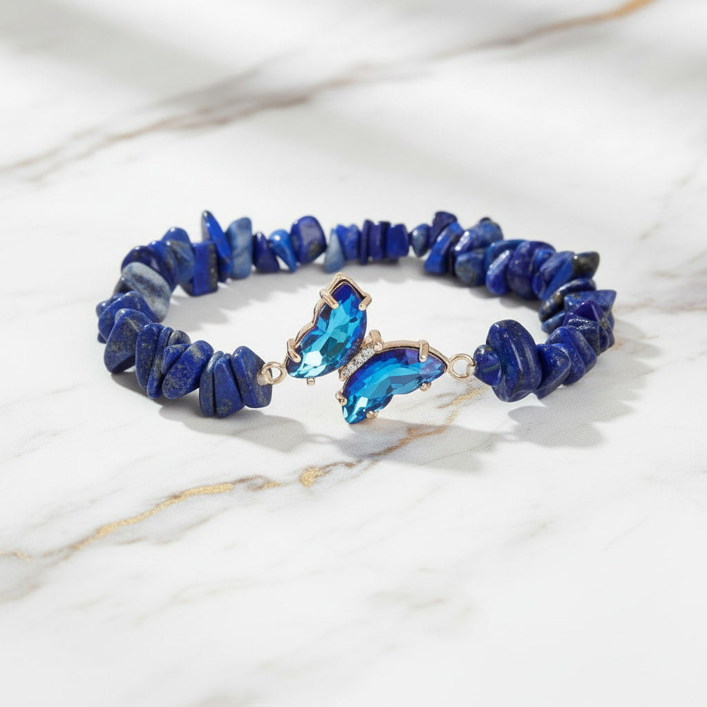 Lapislazuli Splitterarmband - Schmetterling CrystalScents