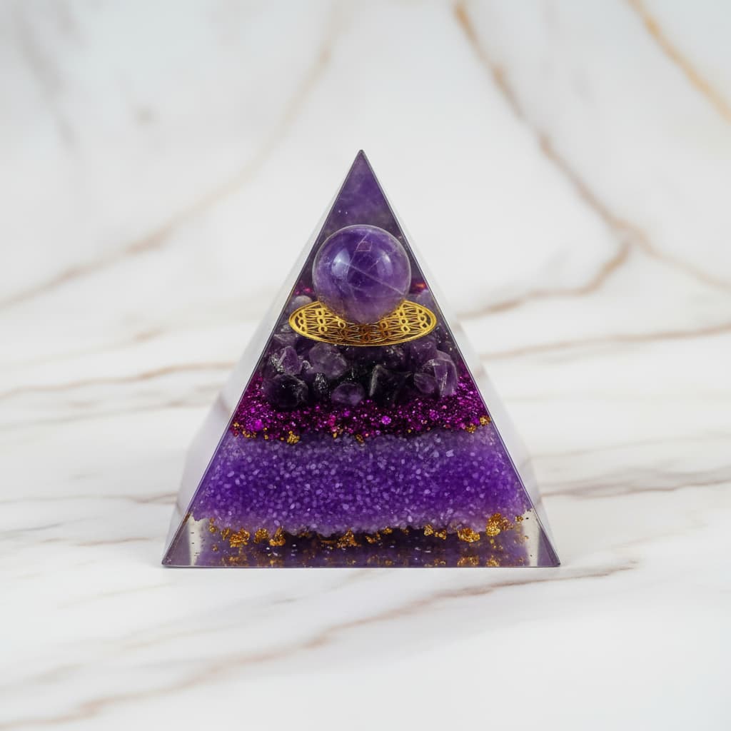 Amethyst Orgonit Pyramide - tiefe Energie CrystalScents