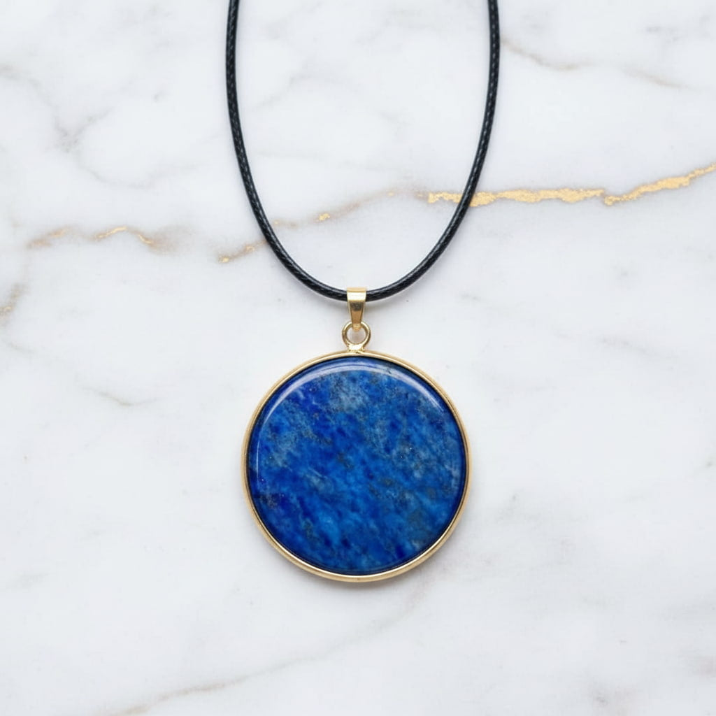 Lapislazuli Halskette - Kristall Scheibe CrystalScents