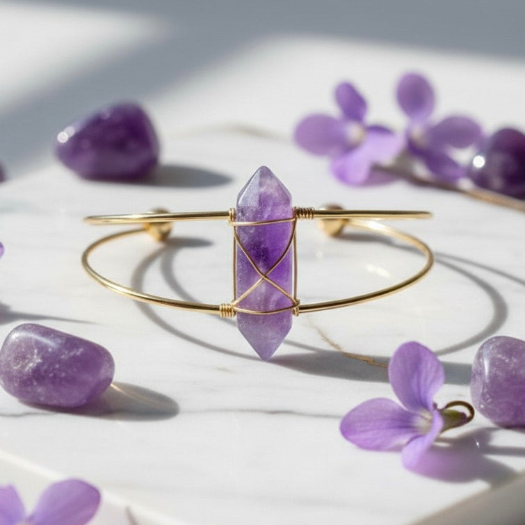 Amethyst Armreif - Eleganz & positive Energie CrystalScents