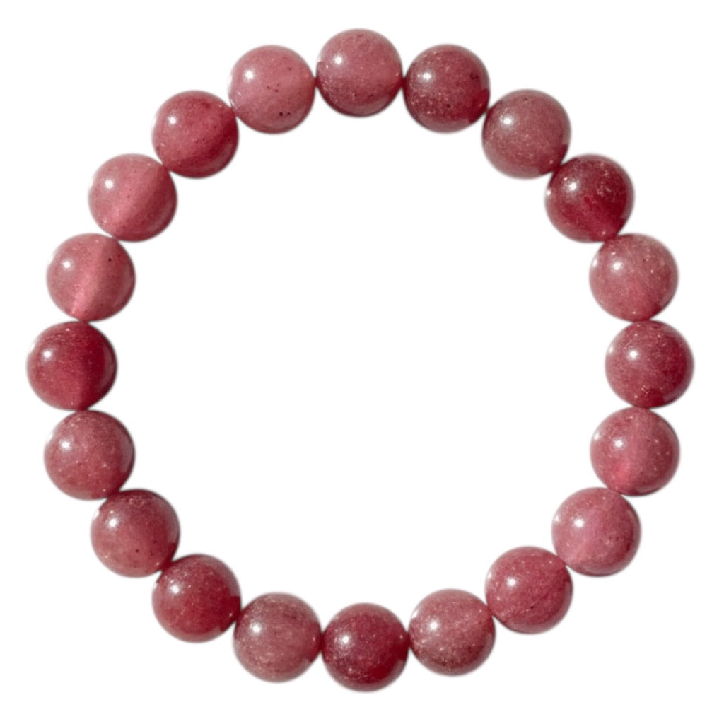 Erdbeerquarz Kugelarmband – Optimismus & Freude CrystalScents