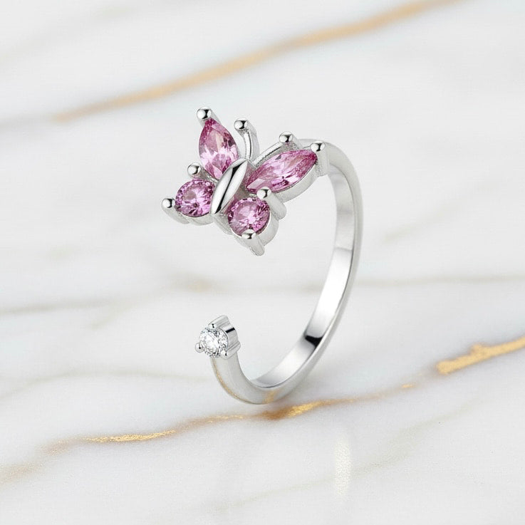 Ring mit drehbarem Schmetterling - Verspielte Akzente CrystalScents