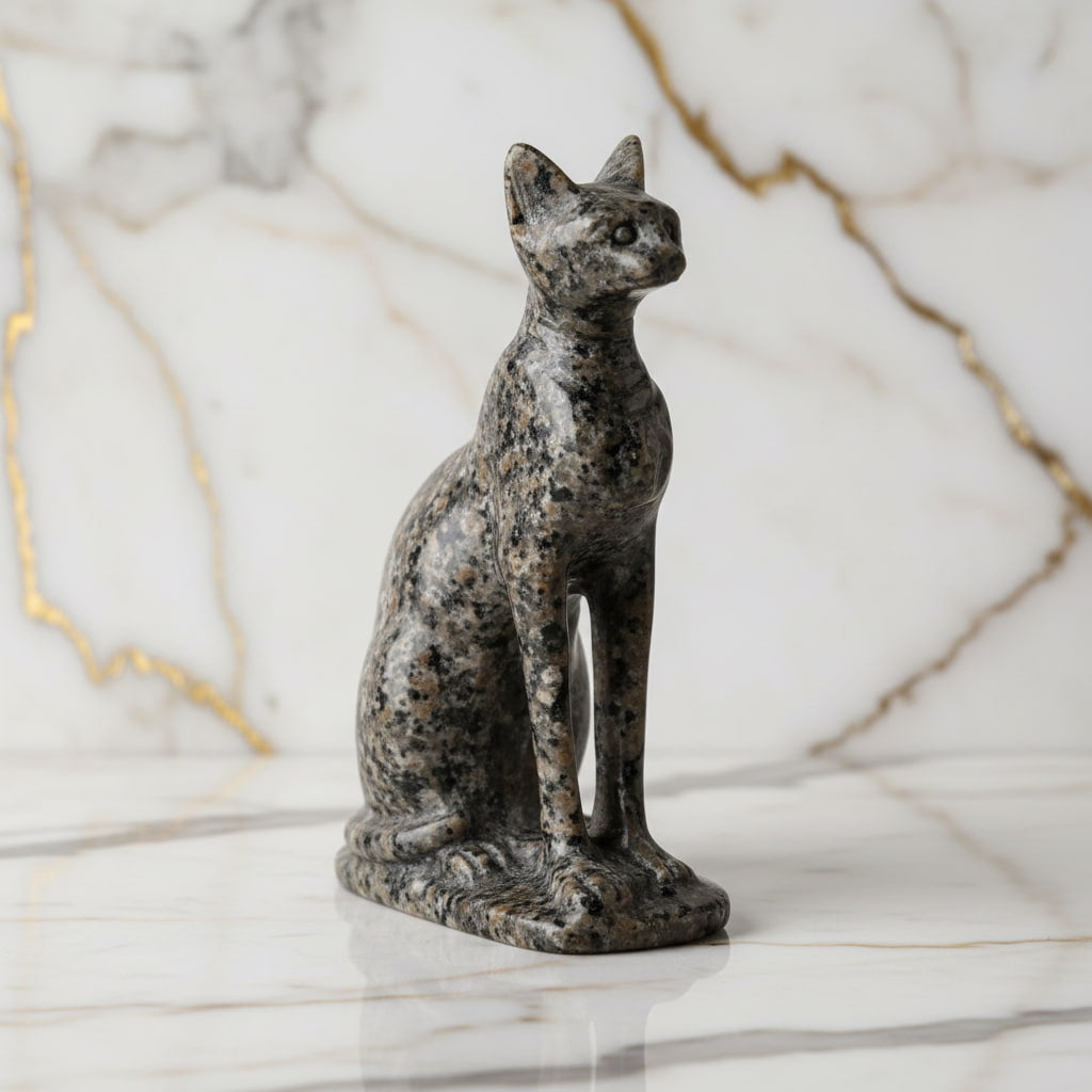 Flammenstein Katze - Skulptur mit UV-Reaktion CrystalScents