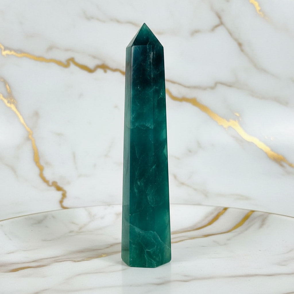 Fluorit Obelisk – Vertrauen & Erden