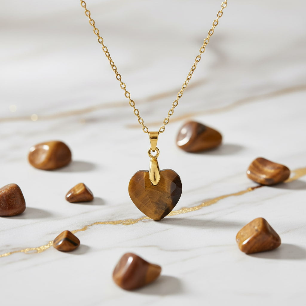 Tigerauge Halskette - Herz Anhänger JETZT sichern CrystalScents