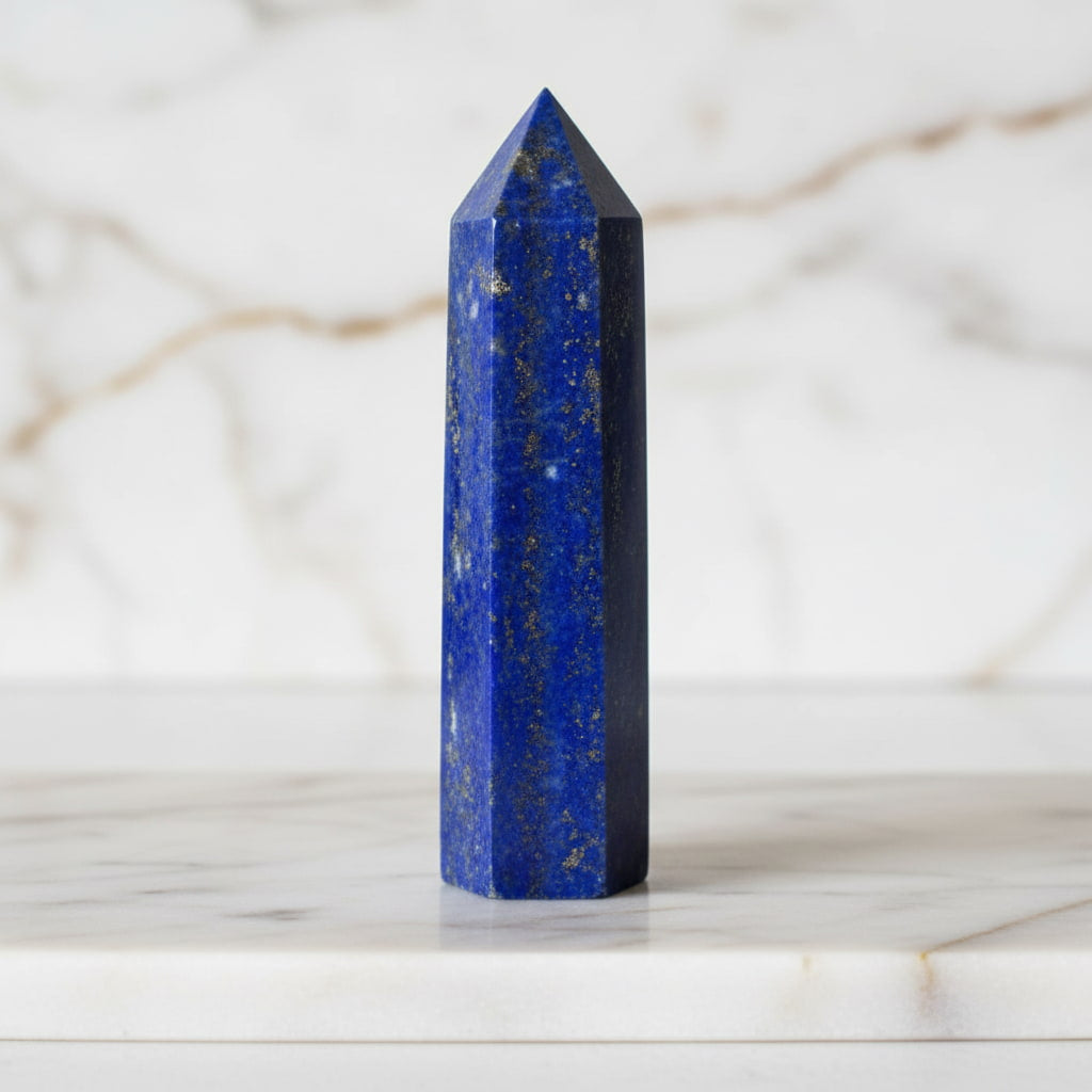Lapislazuli Obelisk – Schimmernde Goldadern JETZT sichern CrystalScents