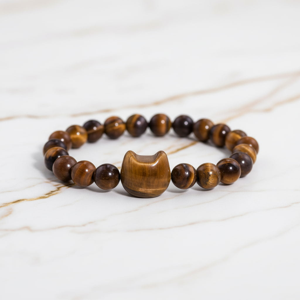 Tigerauge Kugelarmband - Katze CrystalScents