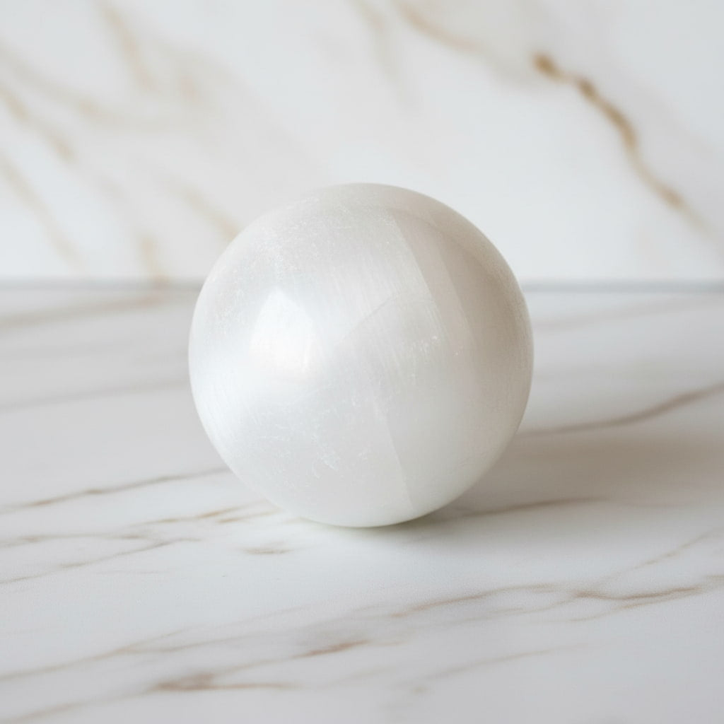 Selenit Kugel – Klarheit und innere Ruhe JETZT sichern CrystalScents