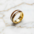 Ring Gold mit Holz-Detail für stilvolle Präsenz CrystalScents