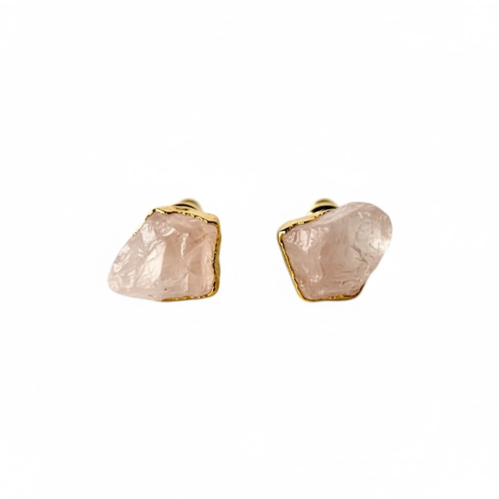 Rosenquarz Ohrstecker - Zarte Natur CrystalScents