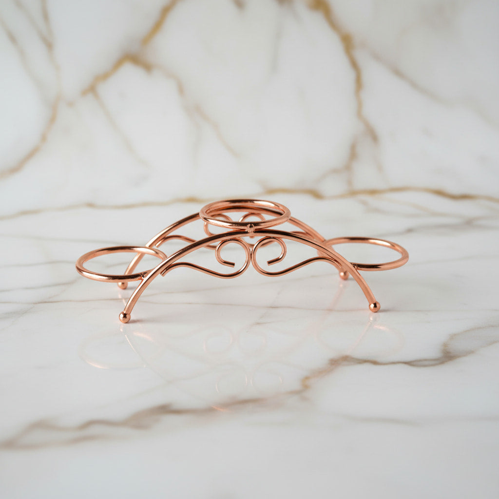 Kugelhalter Roségold – Eleganter Halter für 3 Kristallkugeln CrystalScents