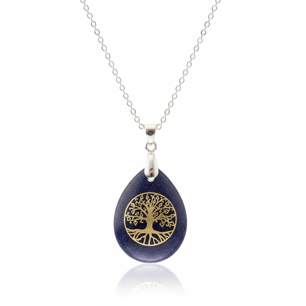 Blaufluss Halskette „Baum des Lebens“ CrystalScents