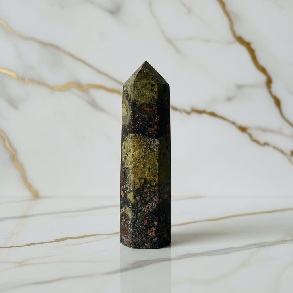 Jaspis Drachenblut Obelisk – Energie & Balance JETZT sichern CrystalScents