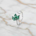 Ring offen mit grünem Blattdetail CrystalScents