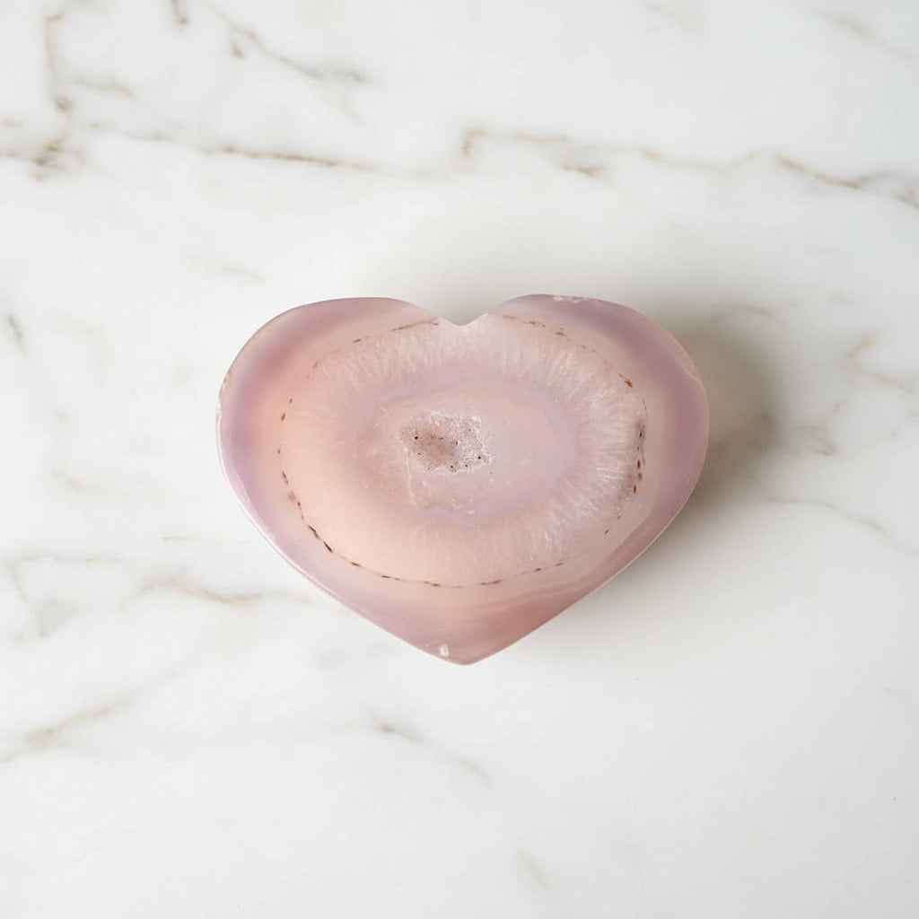 Achat Herz Rosa – Glücksbringer mit funkelnder Druse CrystalScents