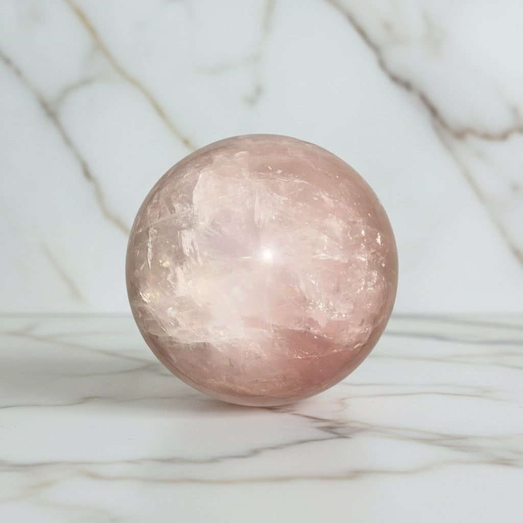 Rosenquarz Kugel – Freude & Schönheit CrystalScents