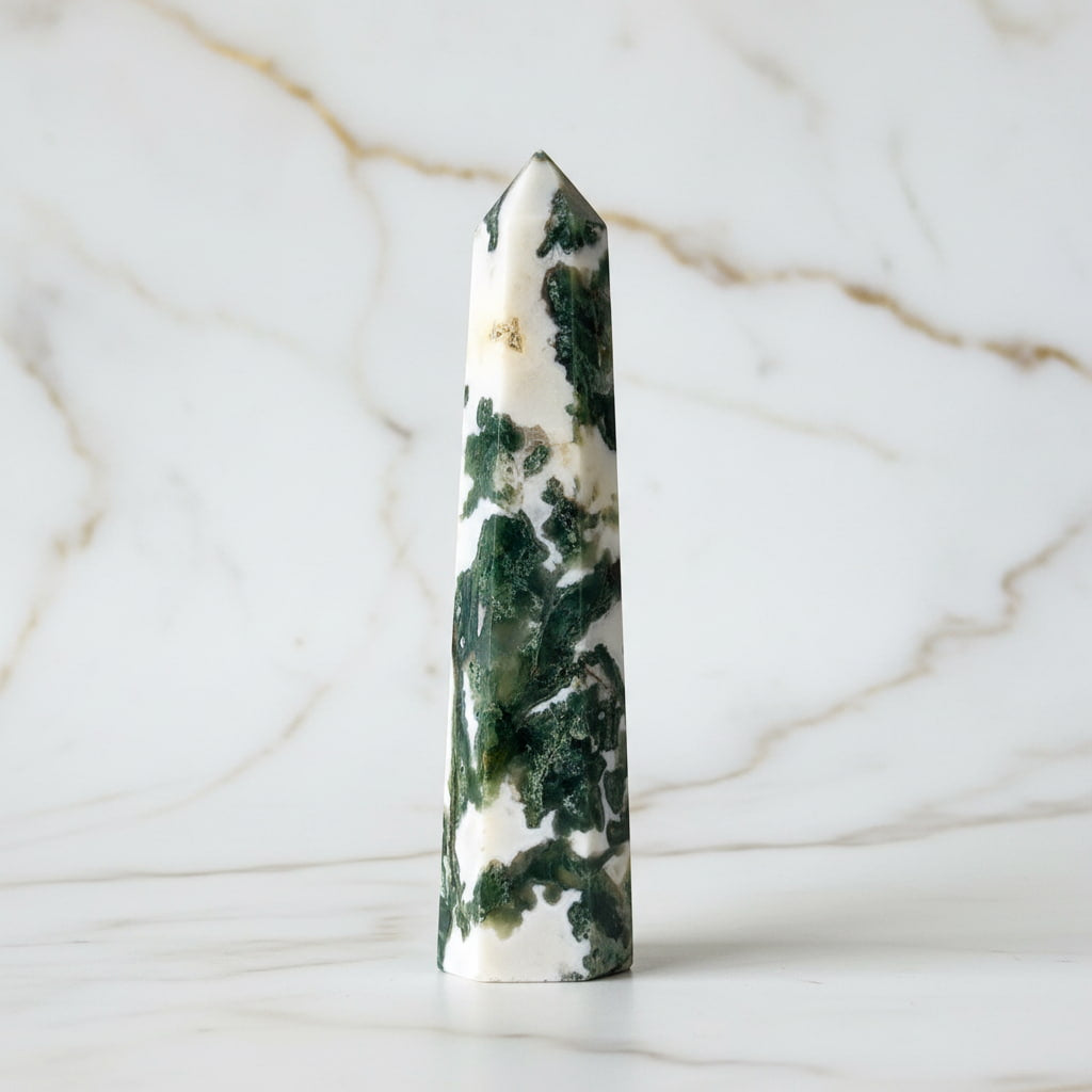 Moosachat Obelisk - Grüne Kraft