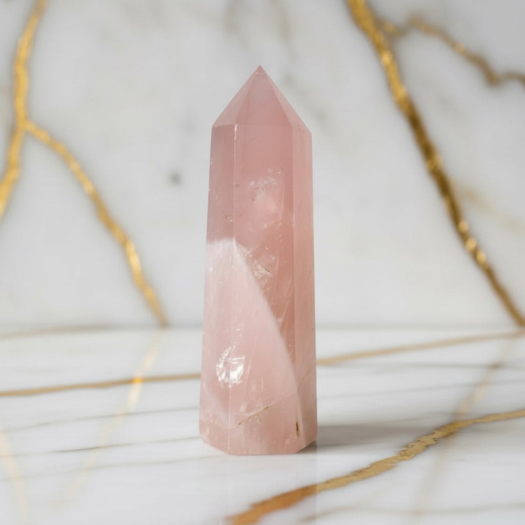 Rosenquarz Obelisk – Meditation & Präsenz CrystalScents