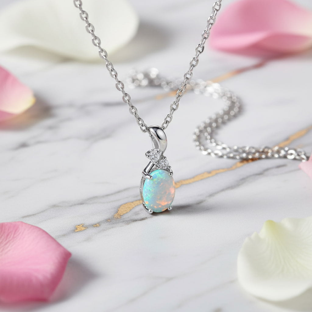 Opal Halskette - Eleganz & Inspiration CrystalScents