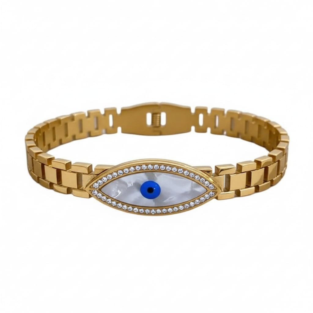 Armband „schützendes Auge“ - Perlmutt in Gold CrystalScents