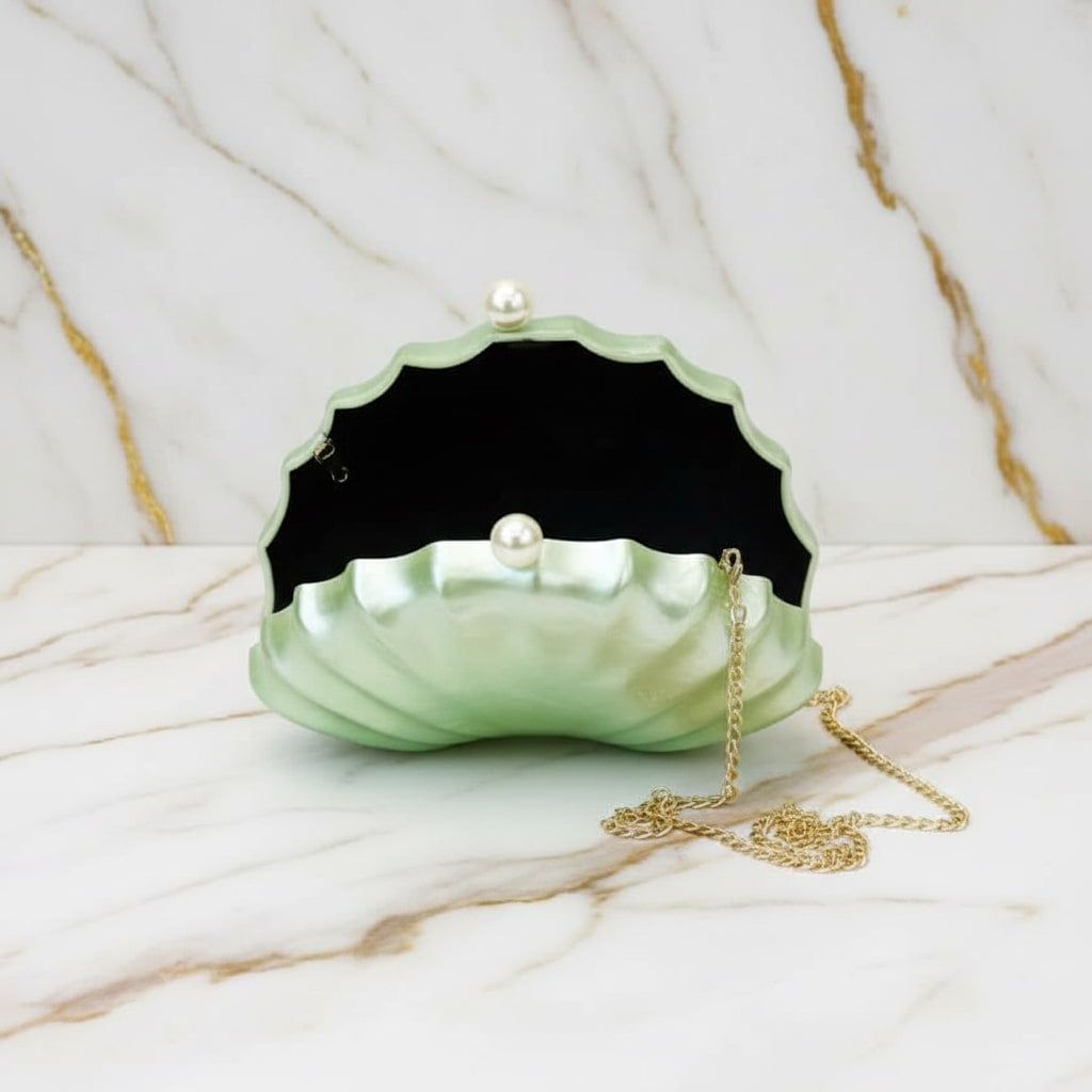 Clutch – Perlmutt-Handtasche in edlem Grün CrystalScents