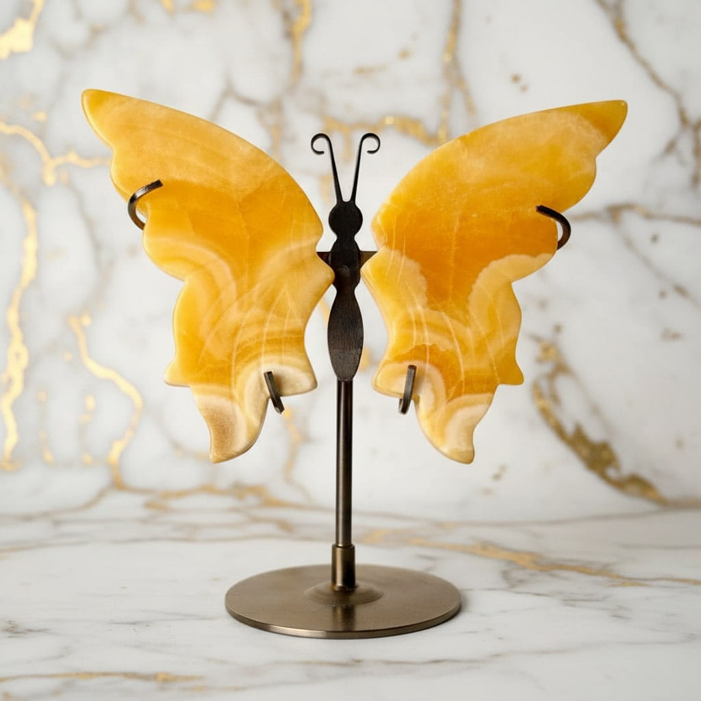 Calcit Schmetterling - Strahlend gelbe Flügel CrystalScents