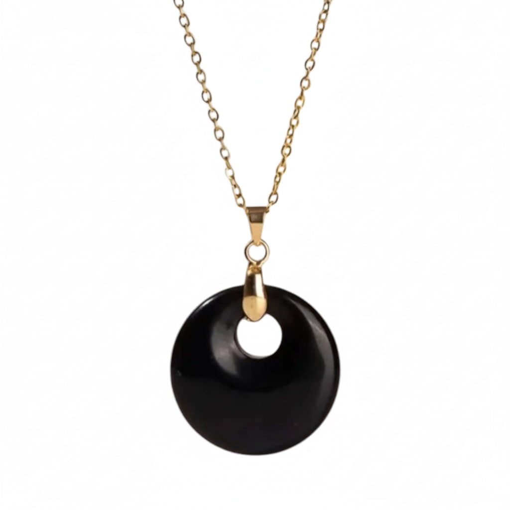 Obsidian Halskette - Rundes Design