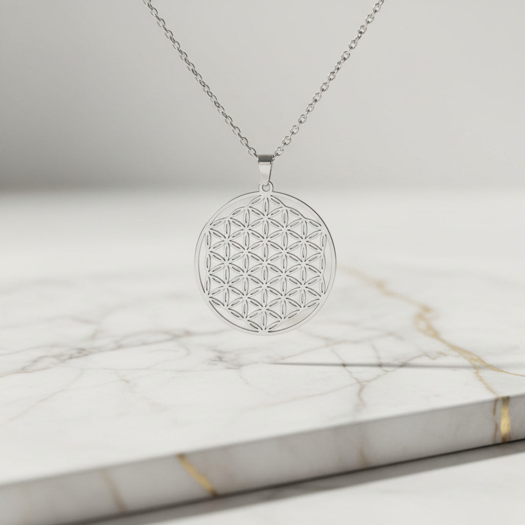 Halskette – Silberne „Blume des Lebens“ CrystalScents