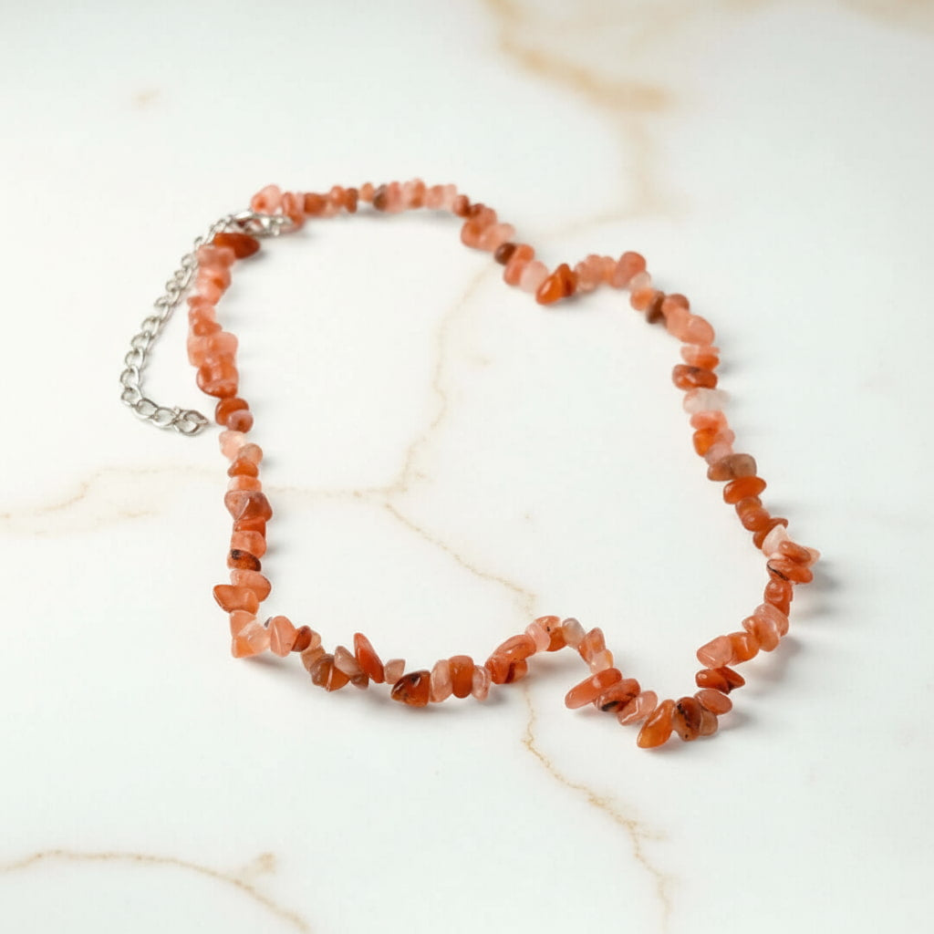 Achat Splitter Halskette – feuriges Accessoire