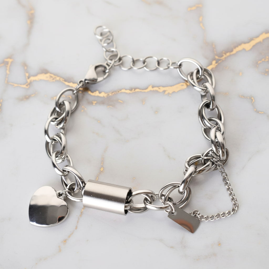 Armband – Silber mit Herz für Liebe & Stärke CrystalScents