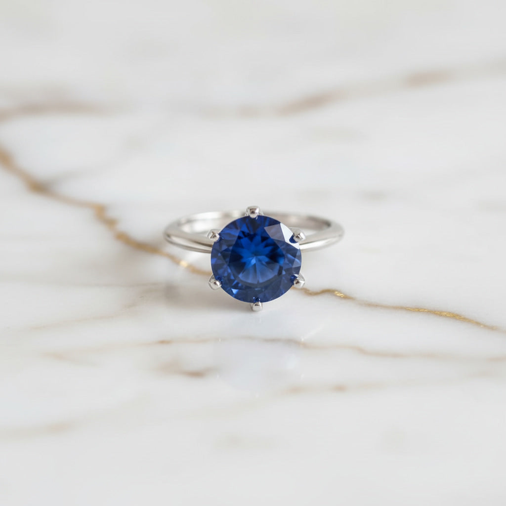 Saphir Ring – Silber in Tiefblau CrystalScents