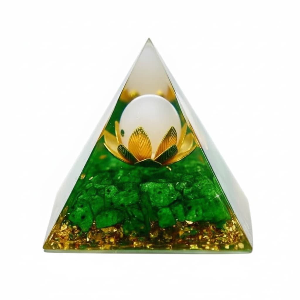 Orgonit Pyramide - Grüne Blume des Lebens CrystalScents