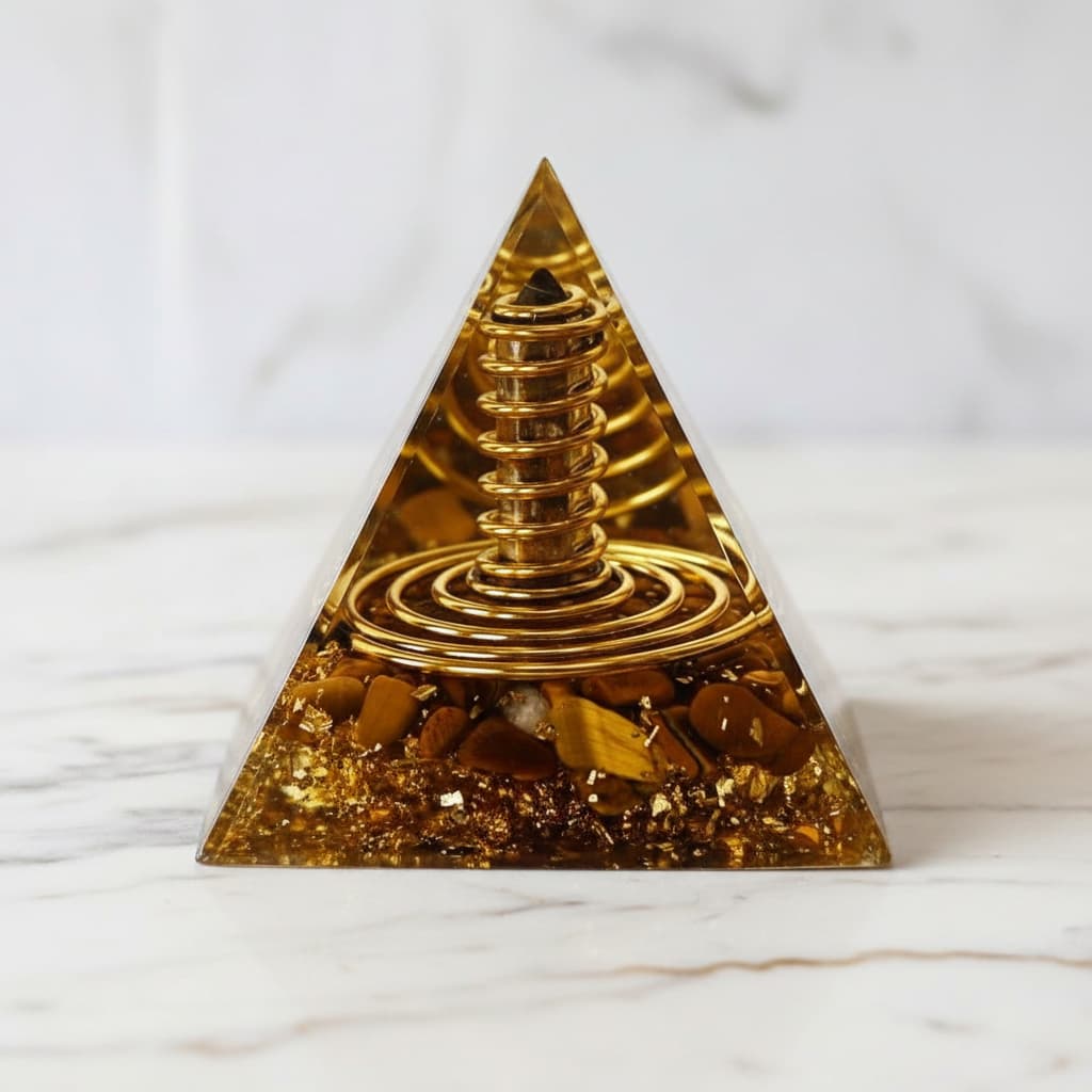 Orgonit Pyramide Tigerauge – Fokus JETZT sichern CrystalScents