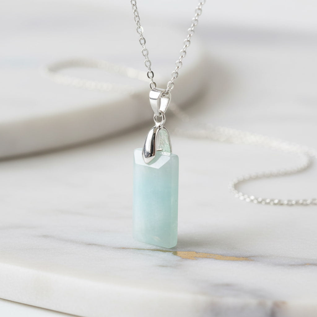Amazonit Halskette - Geschliffener Anhänger CrystalScents