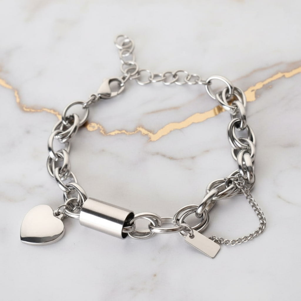 Armband – Silber mit Herz für Liebe & Stärke CrystalScents