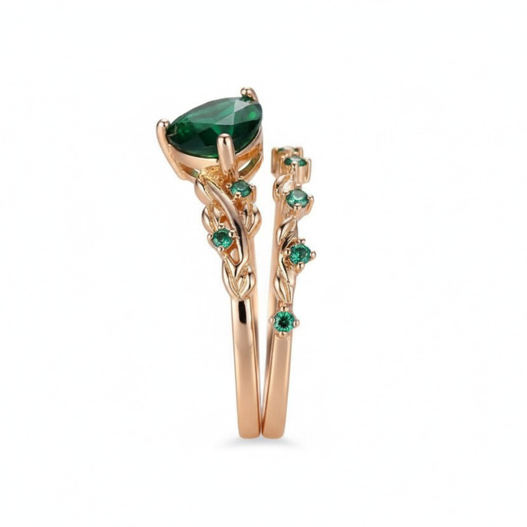Ring – 2-teilig mit grünem Herz CrystalScents