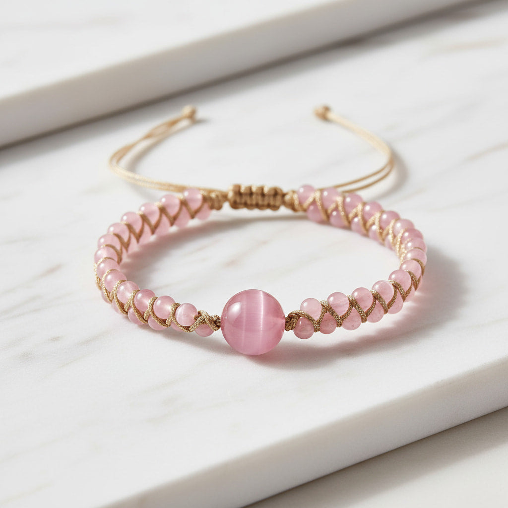 Katzenauge Flechtarmband – Stil & Schimmer CrystalScents