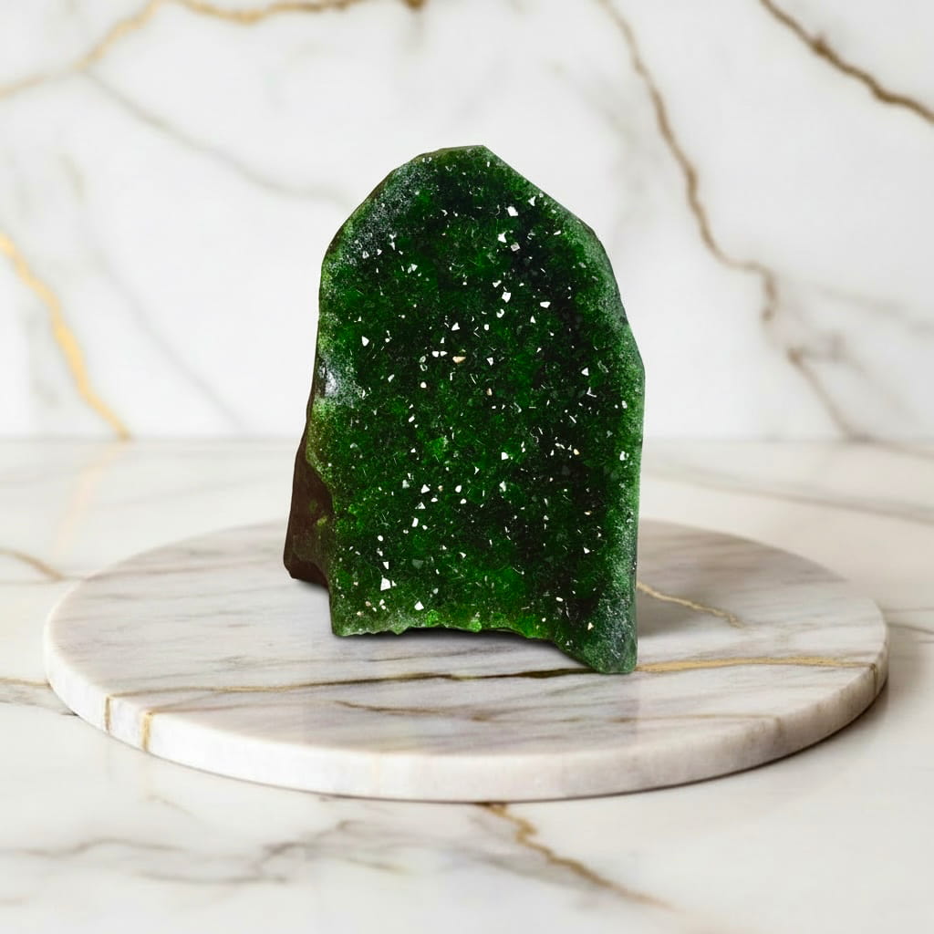 Grüne Amethystdruse – Leuchtend Highlight voller Farbe