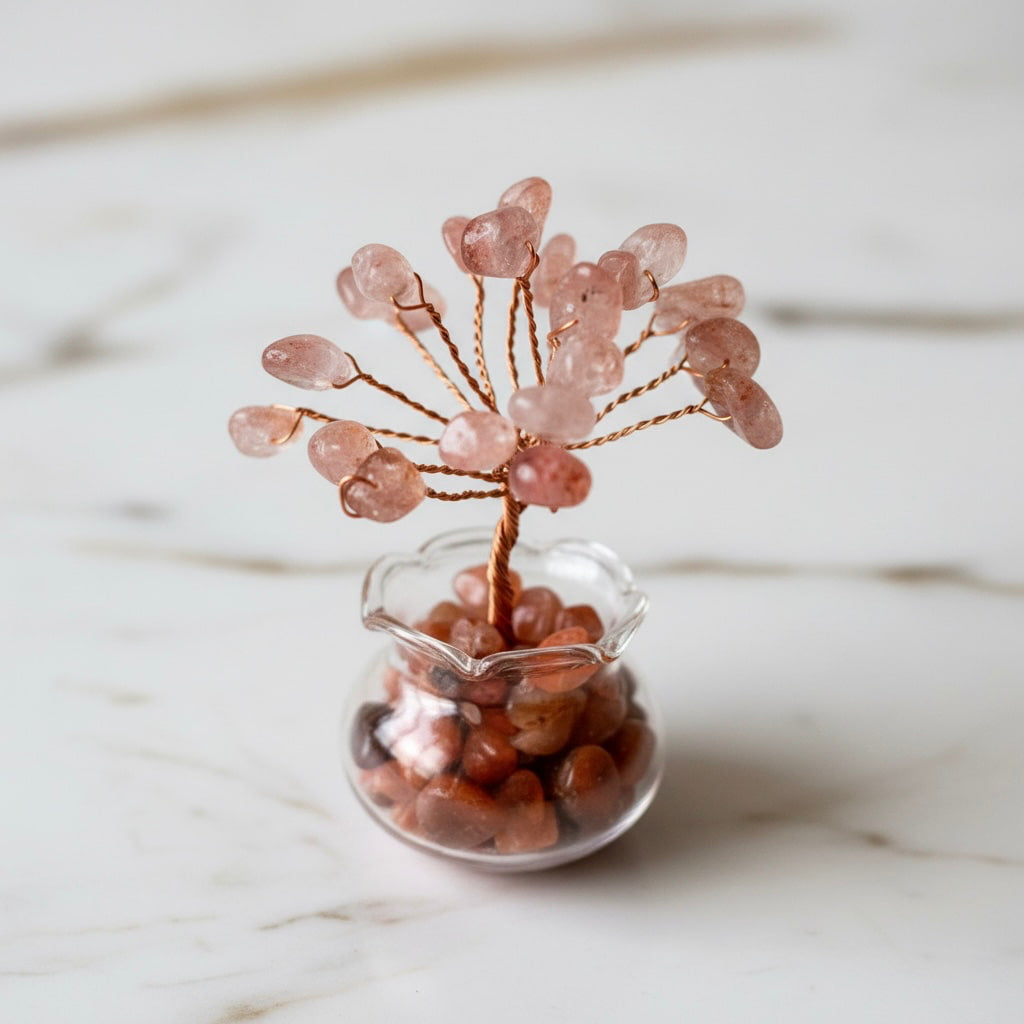 Mini Erdbeerquarz Baum - Für mehr positive Energie CrystalScents