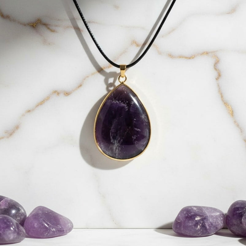 Amethyst Halskette – Tropfenanhänger für Ruhe & Fokus CrystalScents