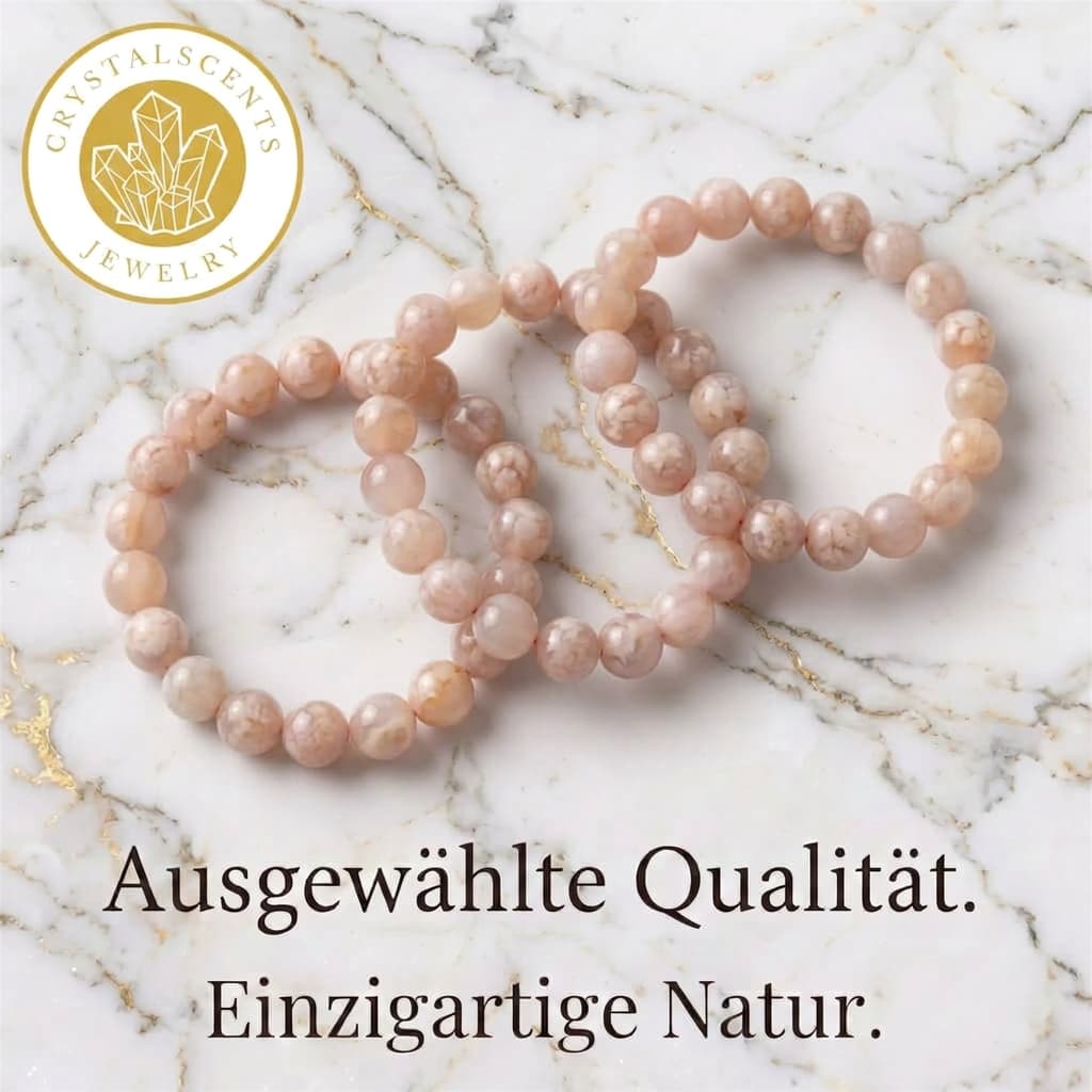 Kirschblüten Achat Kugelarmband - Frühlingstraum