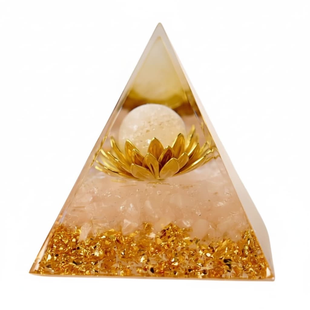 Rosenquarz Orgonit Pyramide - Lotus CrystalScents